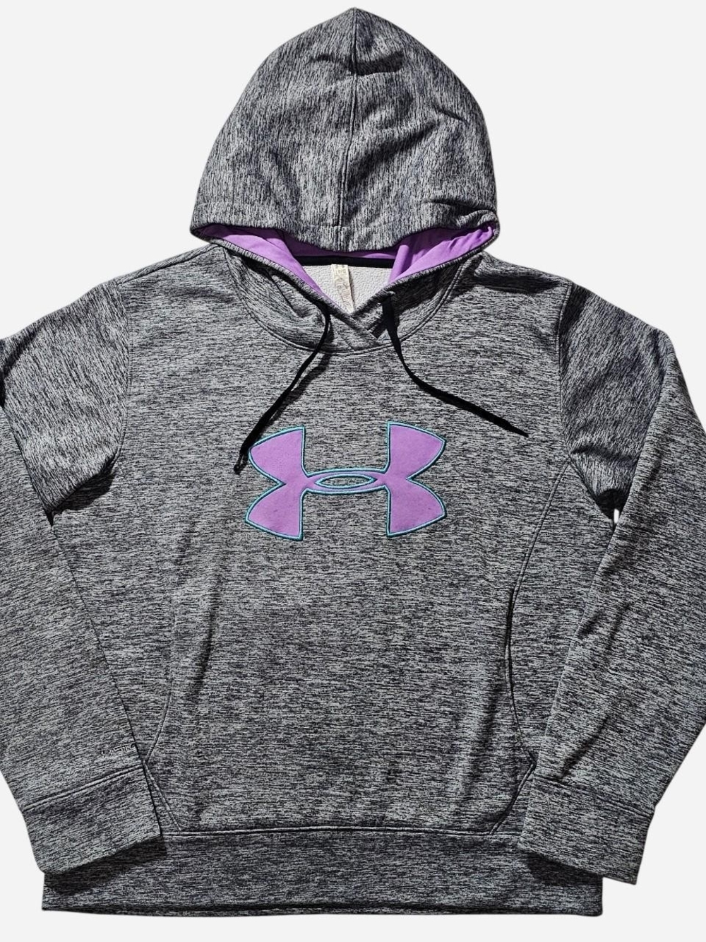 LG Women's Gray Hooded Utility Jacket with Purple Logo